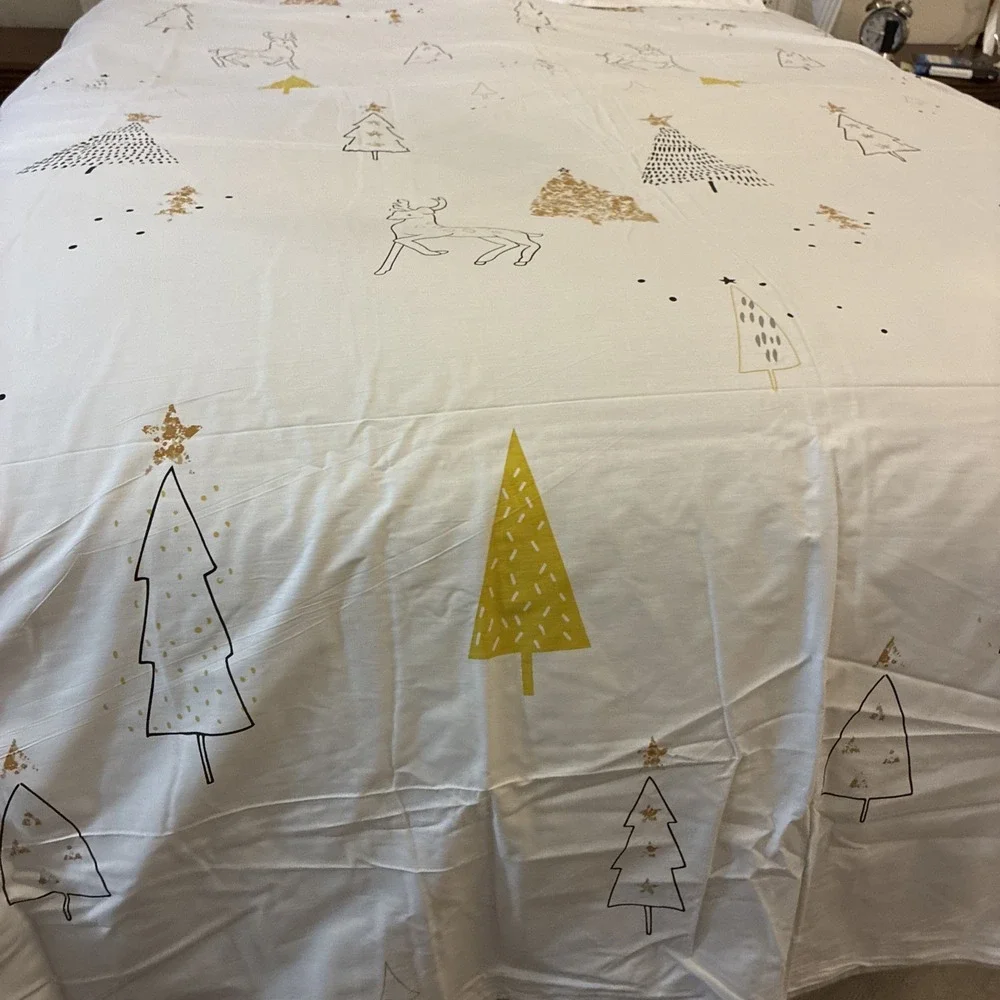 FenDie Queen Duvet + 2 Pillow Shams Christmas Reindeer New In Package